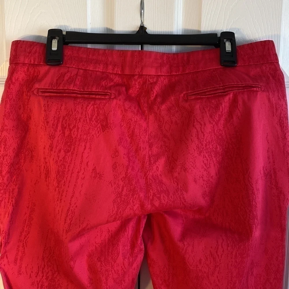 Escada Sport Hot Pink Print Ankle Trousers Size 40 = 8/10 US